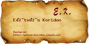 Eötvös Koridon névjegykártya